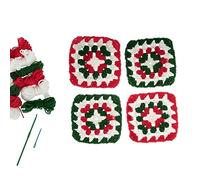 Trimits 'My First' Beginner Crochet Kit - Crochet Starter Kit Including Yarn, Hook, Plastic Needle, & Instructions, Beginners Knitting Set Gift - 11 x 11cm, Christmas Festive Granny Squares