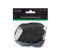 TRIMITS Natural 100% Wool Roving for Needle Felting 10g - Dark Green