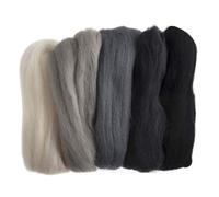Trimits Natural Felting Roving Wool, Assorted Monochrome, 50 g
