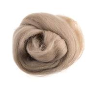 Trimits Natural Felting Roving Wool, Cream Beige, 10 g