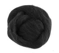 Trimits Natural Felting Roving Wool, Melange Black and White, 10 g
