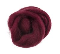 Trimits Natural Felting Roving Wool, Wine Red, 10 g