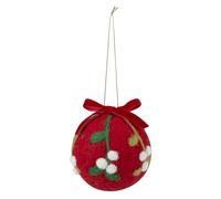 Trimits Needle Felting Craft Kit, Christmas, Includes Roving Wool Needle Stuffing Instructions, Bauble, 8 x 8cm