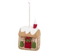 Trimits Needle Felting Craft Kit, Christmas, Includes Roving Wool Needle Stuffing Instructions, Festive House 6 x 7.5 x 10cm