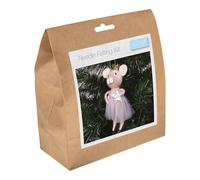Trimits Needle Felting Craft Kit, Christmas, Includes Roving Wool Needle Stuffing Instructions, Nordic Mouse