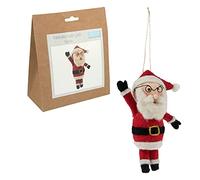 Trimits Needle Felting Craft Kit, Christmas, Includes Roving Wool Needle Stuffing Instructions, Santa