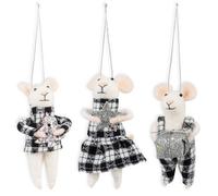 Trimits Needle Felting Kit Christmas Mice - Tartan Trio, Festive Craft Kit, Homemade Christmas Decorations