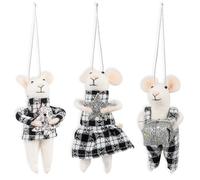 Trimits Needle Felting Mice Kit - Christmas Tree Decorations for Kids & Adults, Complete Craft Kit with Instructions, Wool Felt Set for Beginners, Homemade Gifts & DIY Baubles Embellishments