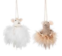 Trimits Needle Felting Mice Kit - Christmas Tree Decorations for Kids & Adults, Complete Craft Kit with Instructions, Wool Felt Set for Beginners, Homemade Gifts & DIY Baubles Embellishments