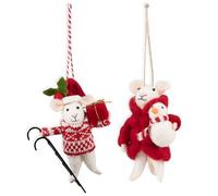 Trimits Needle Felting Mice Kit - Christmas Tree Decorations for Kids & Adults, Complete Craft Kit with Instructions, Wool Felt Set for Beginners, Homemade Gifts & DIY Baubles Embellishments