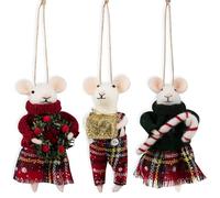 Trimits Needle Felting Mice Kit - Christmas Tree Decorations for Kids & Adults, Complete Craft Kit with Instructions, Wool Felt Set for Beginners, Homemade Gifts & DIY Baubles Embellishments