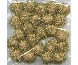 Trimits PP65 | Gold Metallic Pom Poms | Toy Making | 25mm | 100 pack
