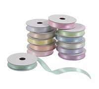 Trimits Premium Satin Ribbon Bundle - 12 Reels 10mm x 2m - Luxurious Craft Ribbon for Gift Wrapping, DIY Projects, and Decor - Elegant Pastel Colours for Every Occasion