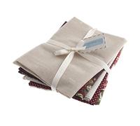 Trimits Printed Cotton Linen Craft Fabric Fat Quarter Bundle, Natural, 54 x 45cm (5 Pieces), LA102