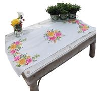 Trimits Printed Cross Stitch Kit - Table Runner - Includes, Printed Fabric, Threads, Needle & Instructions, 40 x 100cm, Floral Bouquet