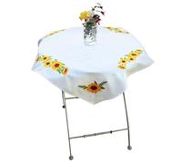 Trimits Printed Cross Stitch Kit - Tablecloth - Includes, Printed Fabric, Threads, Needle & Instructions, 80 x 80cm, Sunflowers