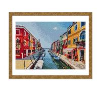 Trimits Printed Cross Stitch Kits - Printed Embroidery Needlecraft for Adults Beginners Kids, Christmas, Gifts, Wall Art (Frame Not Included), 11 Count Aida, Italian Summer