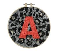 Trimits Punch Needle Hoop Kit, 20.3cm (8in), Animal Print Monogram