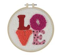 Trimits Punch Needle Hoop Kit, 20.3cm (8in), Love
