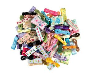 Trimits Ribbon Bundle - Printed Satin & Grosgrain, 3M X 6-38mm, 100 Pieces, Assorted Colours & Styles, Craft Essentials