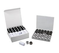Trimits Sewing Thread and Bobbin Set - 72 Spools with 36 x 230m Polyester Threads and 36 x 36m Bobbins - Black & White Threads in Reusable Storage Box for Sewing Dressmaking and Craft Projects