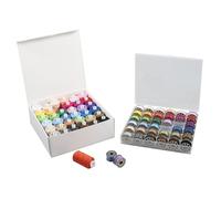 Trimits Sewing Thread and Bobbin Set - 72 Spools with 36 x 230m Polyester Threads and 36 x 36m Bobbins - Assorted Colours in Reusable Storage Box for Sewing Dressmaking and Craft Projects