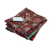 Trimits Tartan Craft Fabric Fat Quarter Bundle, Printed Green, 54 x 45cm