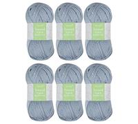 Trimits Tweed Double Knit Acrylic Yarn Wool for Knitting and Crochet - 6 x 100g (280 metres) - Soft Touch Easy Care Machine Washable DK Yarn, Oeko-TEX Certified Acrylic Viscose Blend, Grey