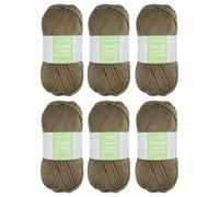 Trimits Tweed Double Knit Acrylic Yarn Wool for Knitting and Crochet - 6 x 100g (280 metres) - Soft Touch Easy Care Machine Washable DK Yarn, Oeko-TEX Certified Acrylic Viscose Blend, Olive