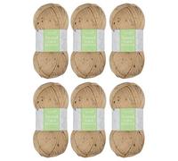Trimits Tweed Double Knit Dk Beige Acrylic Viscose Knitting & Crochet Wool Yarn 6 X 100G Soft Touch Machine Washable Oeko-Tex