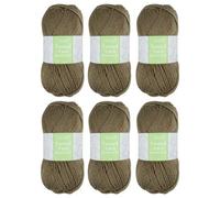 Trimits Tweed Double Knit Dk Green Acrylic Viscose Knitting & Crochet Wool Yarn 6 X 100G Soft Touch Machine Washable Oeko-Tex