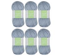 Trimits Tweed Double Knit Dk Grey Acrylic Viscose Knitting & Crochet Wool Yarn 6 X 100G Soft Touch Machine Washable Oeko-Tex