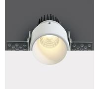 Trimless Plaster-In 3W Warm White LED Fixed Downlight - White