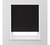 Trimmable Blackout Roller Blind - 2FT - BLACK - 60cm(W) x 170cm(L) | Polyester Thermal Blackout Roller Blind with Trim-To-Size Fit, Blocks Light, Retains Warmth, Ideal for Bedrooms & Lounges