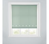 Trimmable Square Eyelet Roller Blind - 2FT - SAGE - 60cm(W) x170cm(L) | Polyester Light-Filtering Roller Blind, Trim-To-Size for a Custom Fit, Brackets Inc, Ideal for Bedrooms, Kitchens & Lounges