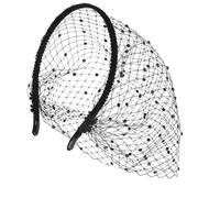 Trimmed Headbands Cathedral Length Rhinestones Bridesmaids Headpiece Suitable for Vintage Themed Occasion Elegant Black Lace Veils