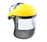 Trimmer Face Shield Lawn Mower Mask for Forestry Farming Chainsaws Tasks(Yellow)
