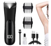 Trimmer for Men, Digital Display Beard Shaver, Digital Display Mens Intimate Hair Trimmer with LED Lighting for Body, Face, Arm, Head, Nose, Leg, Ear