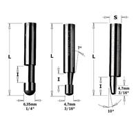 CMT 843.063.11 Trimmer Bit, 7° Cutting Angle, 1/4-Inch Shank