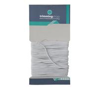 Trimming Shop 1.5mm Elastic Cord, Thread Beading String, Round Hat Elastic Stretchy String Rope for DIY Craft Projects, Sewing Accessories, Jewellery Stringing, White, 25 Metres