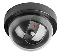 Trimming Shop 1 Pack Dome Dummy CCTV Cameras with Realistic Flashing LED Light, Fake Security Decoy CCTV Cameras for Outdoor/Indoor Non-Functional Surveillance for Home, Office, Store (Black)