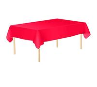 Trimming Shop 1 Piece Red Tablecloth Disposable Plastic Table Cover Waterproof Wipe Clean 54" x 72" Rectangle Table Cloths for Baby Shower Wedding Birthday Christmas Party Home Table Decorations