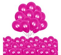 Trimming Shop 10 Inch Hot Pink Balloons 50 Pcs Helium Grade Latex Balloon for Birthday, Weddings, Baby Shower, Anniversary, Engagement, Gender Reveal, Christening Parties & Events Decoration