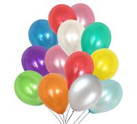 Trimming Shop 10 Inch Premium Latex Balloons, Thick Strong Mixed Party Balloons for Birthday Decorations, Wedding, Baby Shower, Balloon Arch, Garland, Helium or Air Use, 25pcs