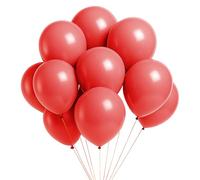 Trimming Shop 10 Inch Premium Latex Balloons, Thick Strong Red Party Balloons for Birthday Decorations, Wedding, Baby Shower, Balloon Arch, Garland, Helium or Air Use, 100pcs