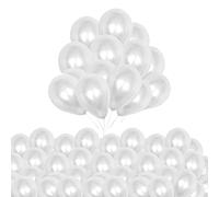 Trimming Shop 10 Inch White Balloons 25 Pcs Helium Grade Latex Balloon for Birthday, Weddings, Baby Shower, Anniversary, Engagement, Gender Reveal, Christening Parties & Events Decoration
