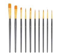Trimming Shop 10 Piece Paint Brush Set with Nylon Bristles for Artists