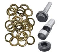 Trimming Shop 10 Set 30mm Eyelets Grommet with 3 Grommet Setting Tool Eyelet Punch Kit for DIY Leathercrafts, Tarpaulin, Vinyl Banners, Pool Covers, Bronze