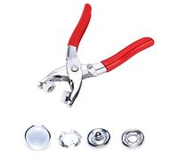 Trimming Shop 100 Pieces 12mm Pearl Snaps Poppers + Setting Pliers for Clothing and Crafting Projects