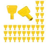 Trimming Shop 100 x Triangle Utility Gas Meter Box Keys UK, Gas & Electric Meter Key with Triangular Socket, Yellow Durable Plastic Cupboard Meter Key for Reading Commercial Bin Lock Access